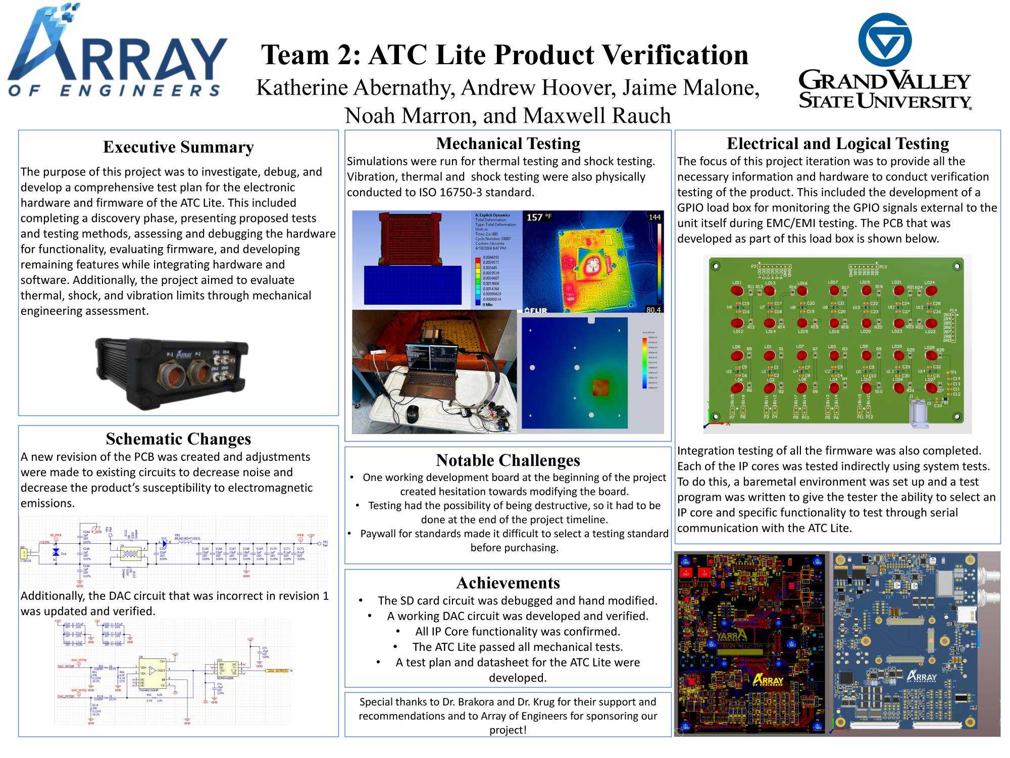 Array of Engineers senior project poster